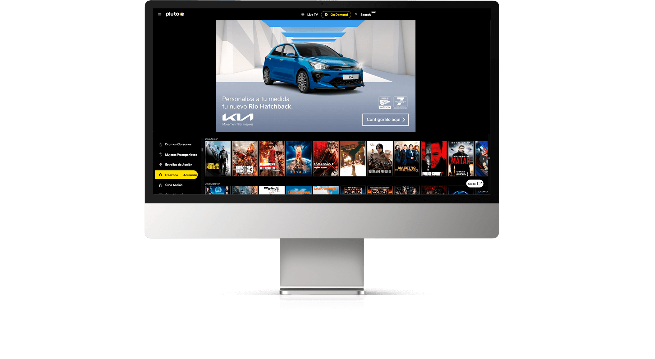 Computador desktop com um anúncio de carro no YouTube