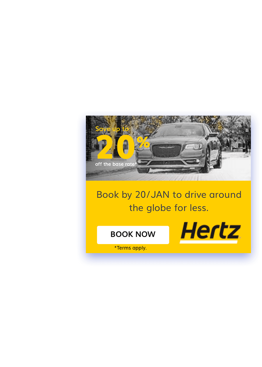 Banner Hertz Discount in January