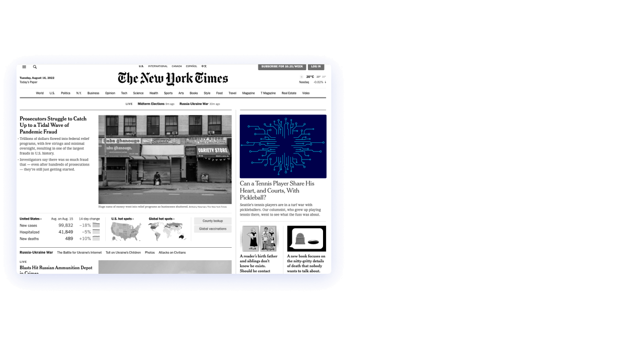 Image of a digital newspaper