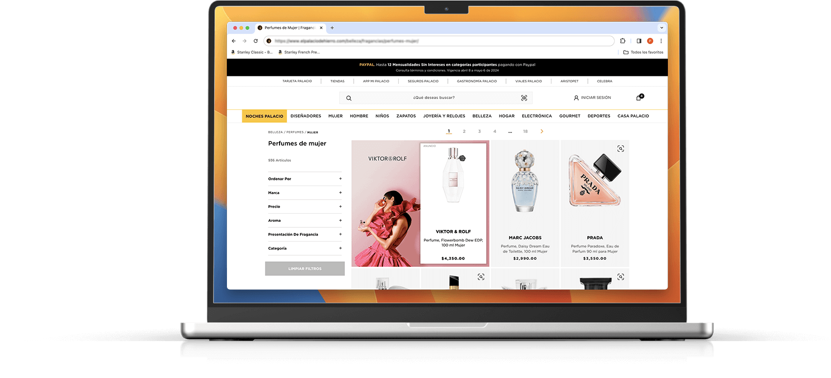 Notebook com uma loja online